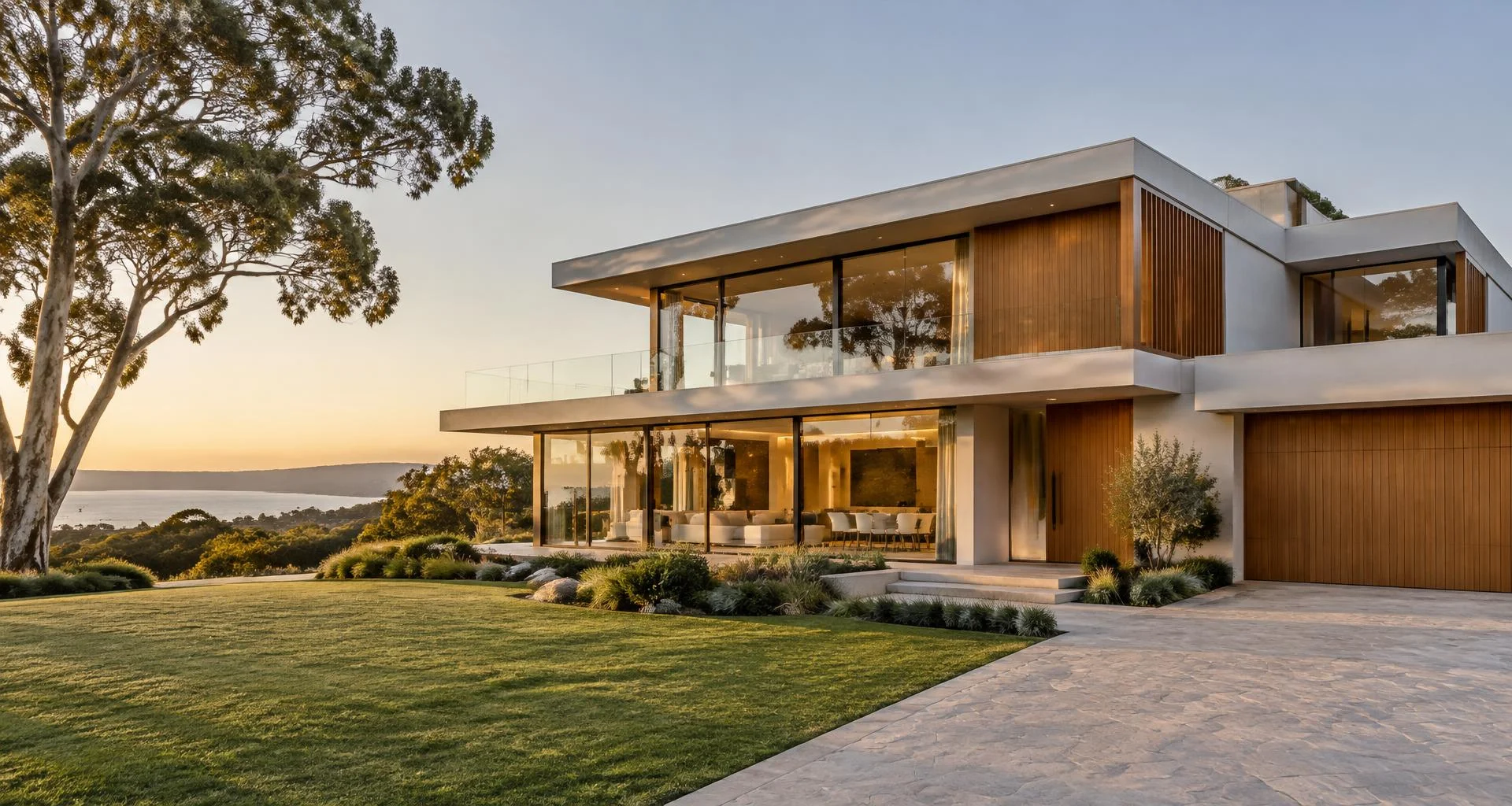 Contemporary coastal residence with timber detailing and expansive glazing